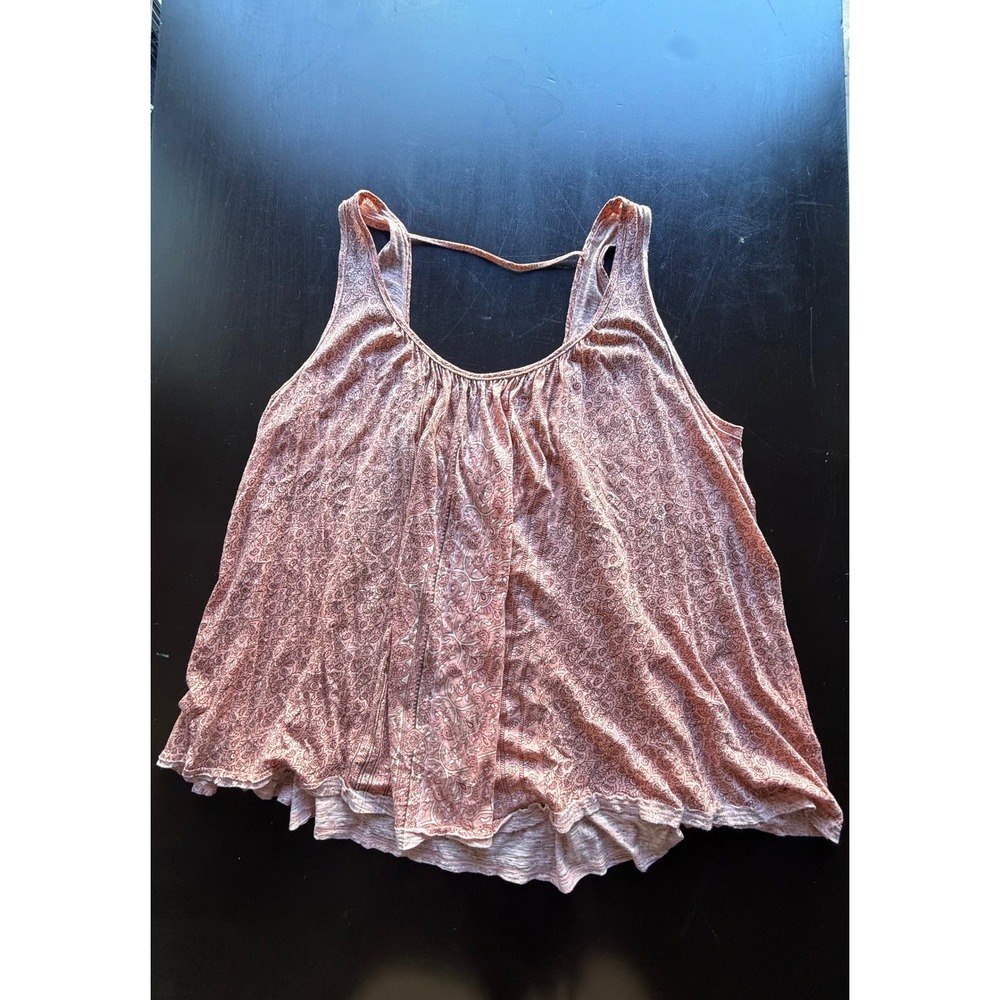 Free People Intimately Peach Paisley StrappyBack Flowy Tank Top Medium OB1157721